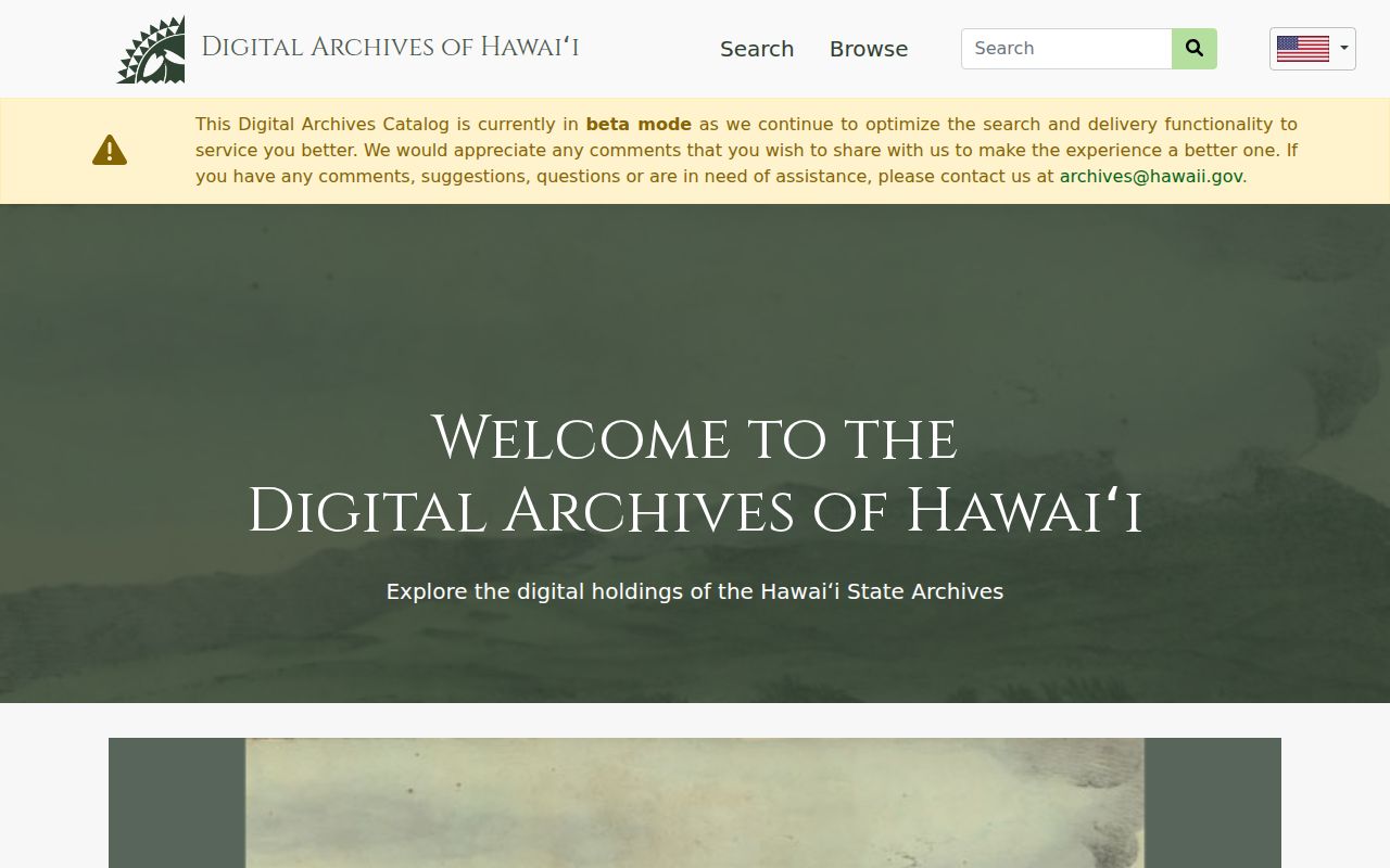 Hawaii Digital Archives search portal for Honolulu historical records