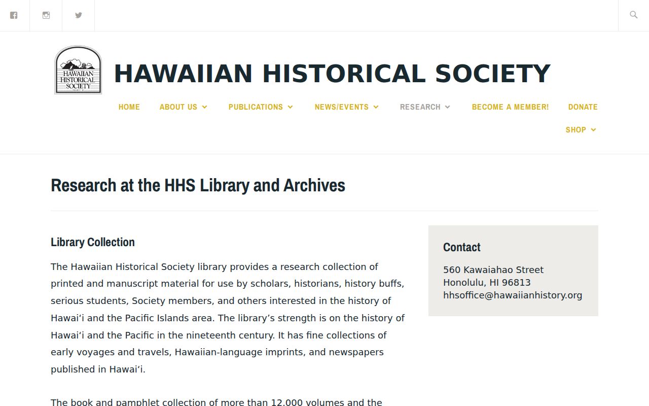 Hawaiian Historical Society research library information for Honolulu name variants