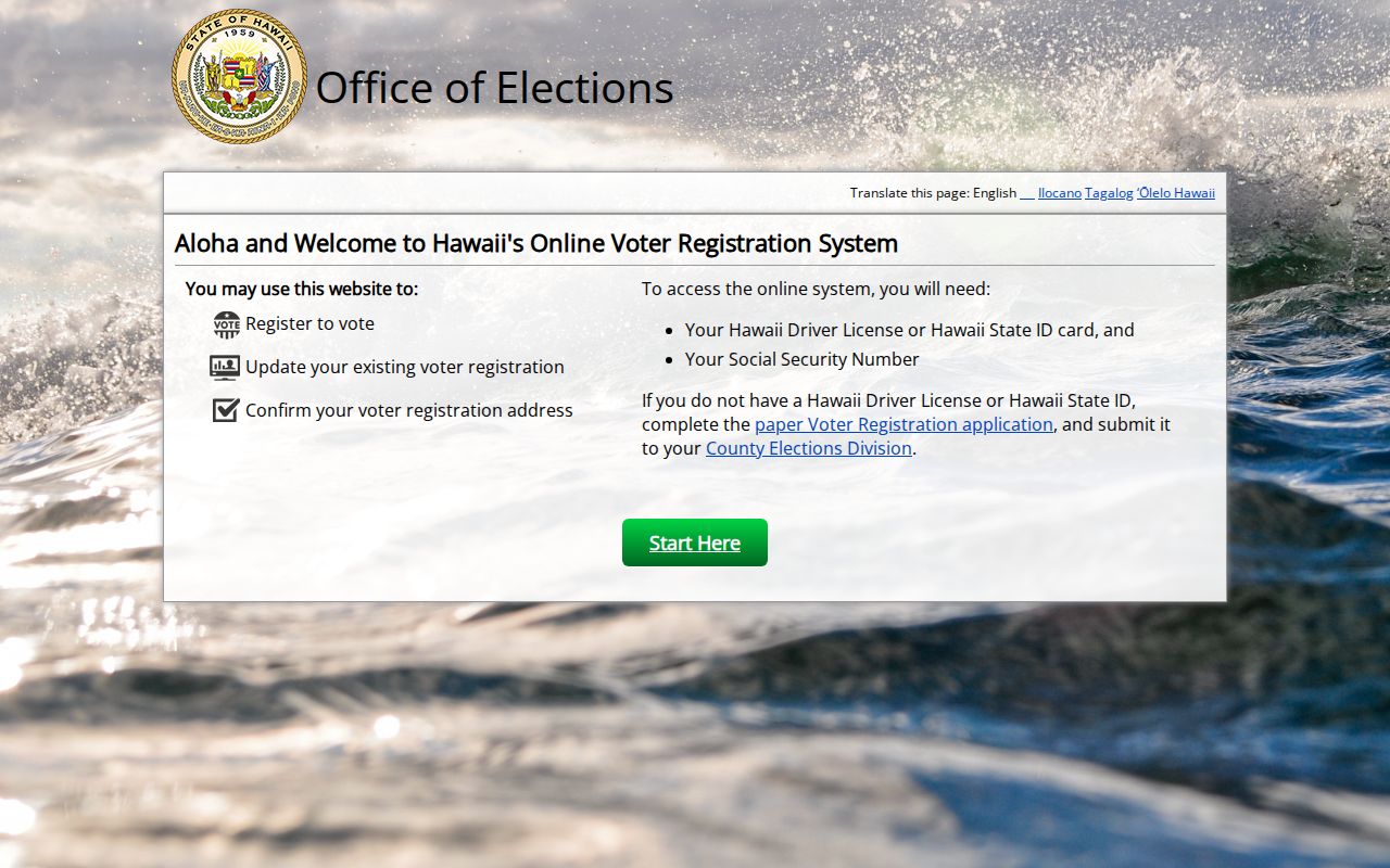 Honolulu residents directory online voter registration