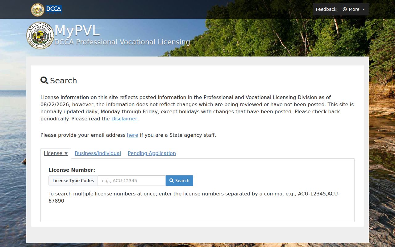Honolulu residents directory professional license search