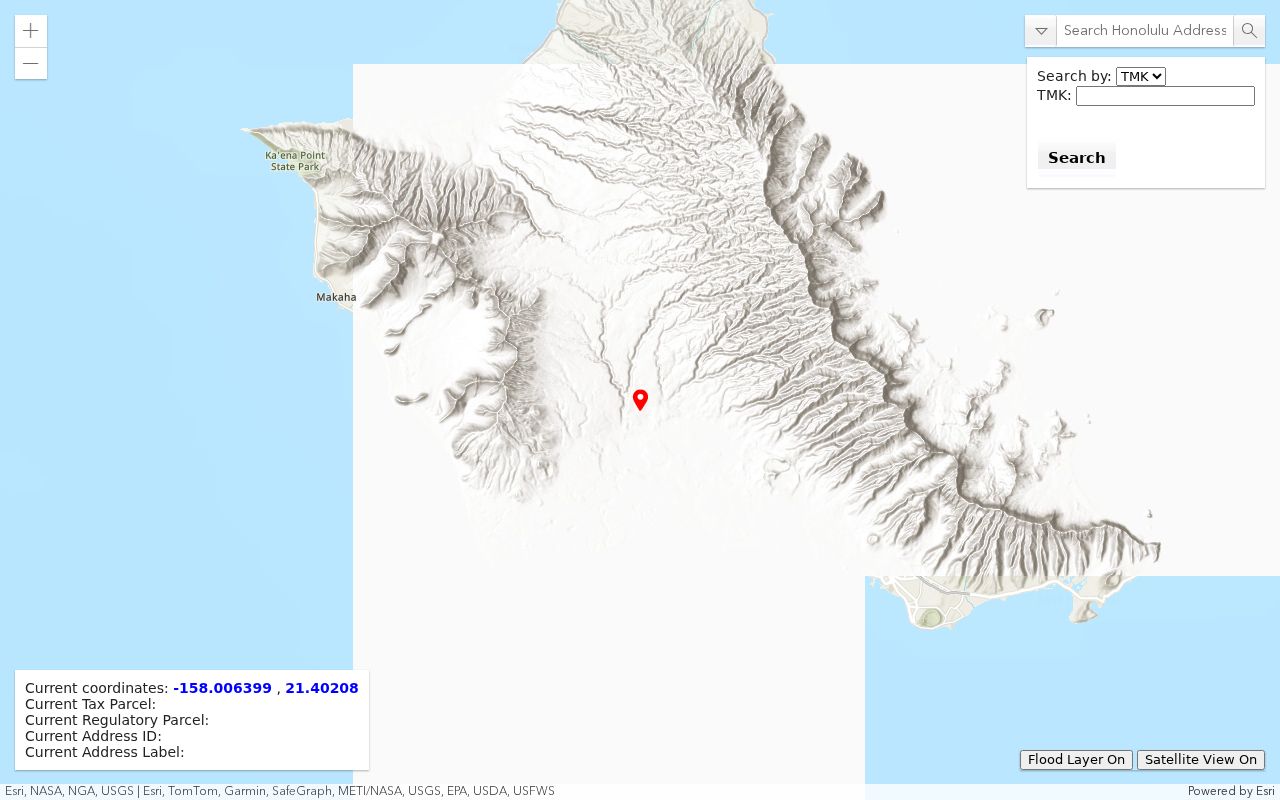 Honolulu street directory Regulatory Parcel Selector map